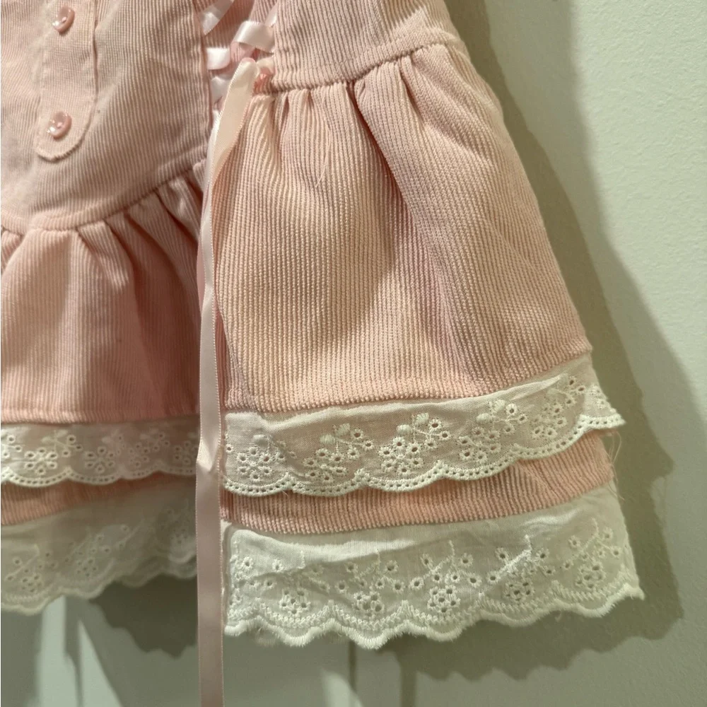 Pink Lace-Up Skirt Size S - Picture 4 of 6